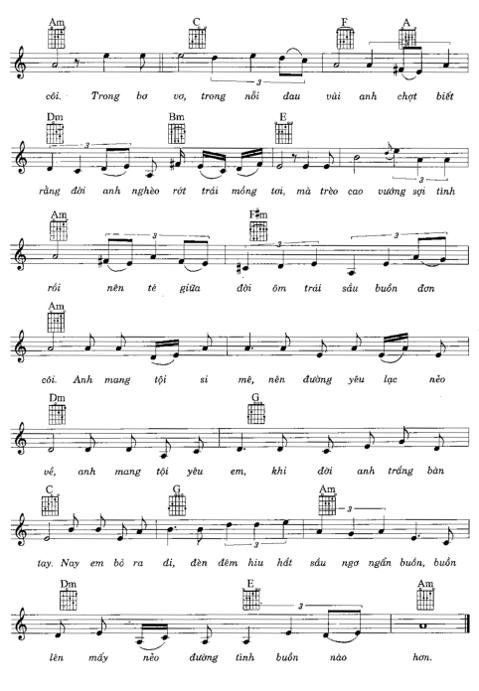 Sheet nhạc Tội Tình 2